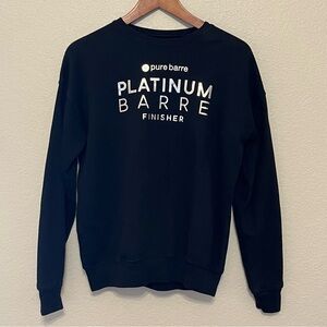 Pure Barre Black Metallic Platinum Barre Finisher Sweatshirt Women's Size Small